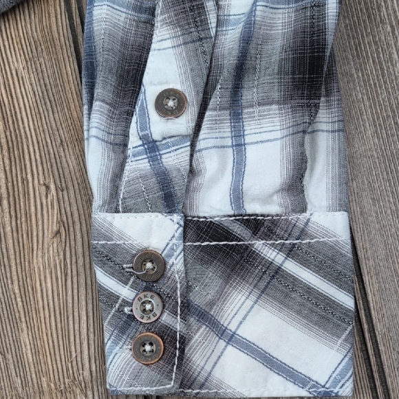 Men’s BKE Blue & White Striped Cotton Denim Shirt Size XL​ - Picture 10 of 12